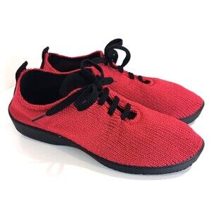 Arcopedico LS Red Knit Lace Up women's Comfort Shoe, Euro 39 / US 8-8.5